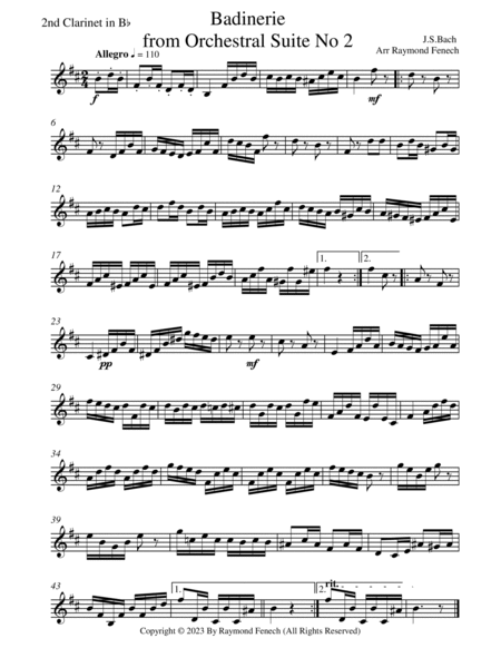 Badinerie - J.S.Bach - 2 Bb Clarinets and Bass Clarinet image number null