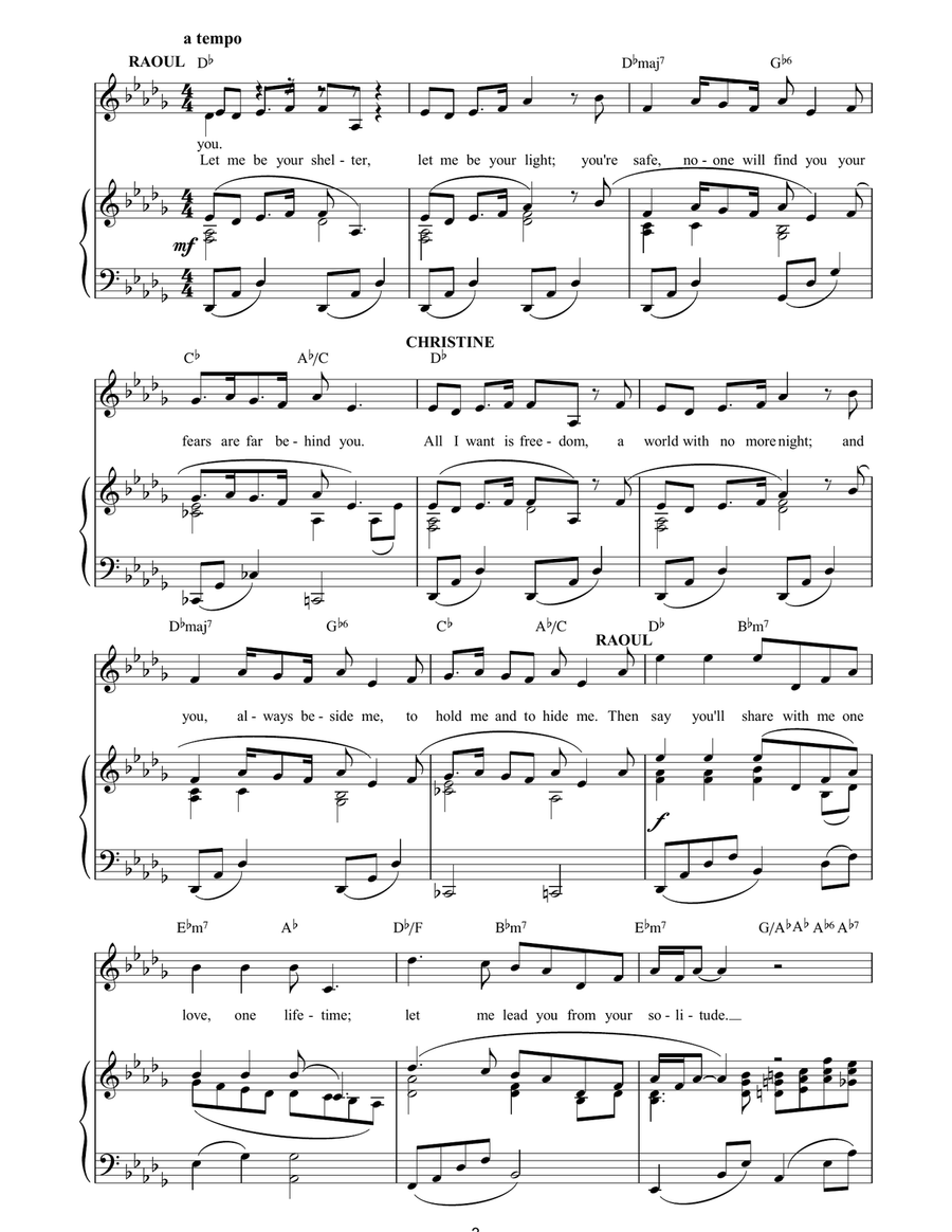 All I Ask Of You (from The Phantom Of The Opera) Piano, Vocal, Guitar scores gallery preview page 3