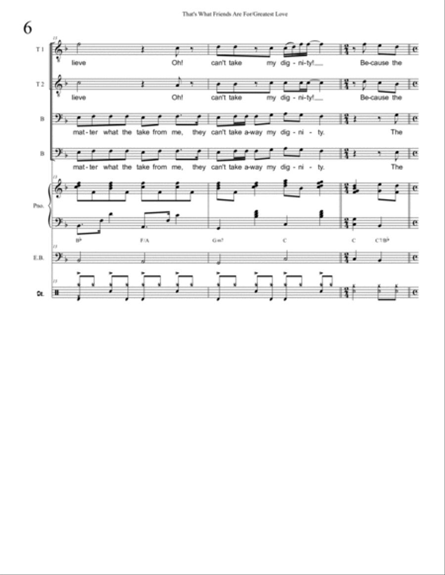 The Greatest Love Of All TTBB scores gallery preview page 6