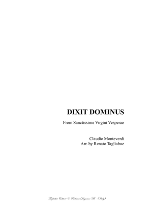 Book cover for DIXIT DOMINUS - C. Monteverdi - From Sanctissime Virgini Vesperae - Arr. for SSSTTB + B.C.