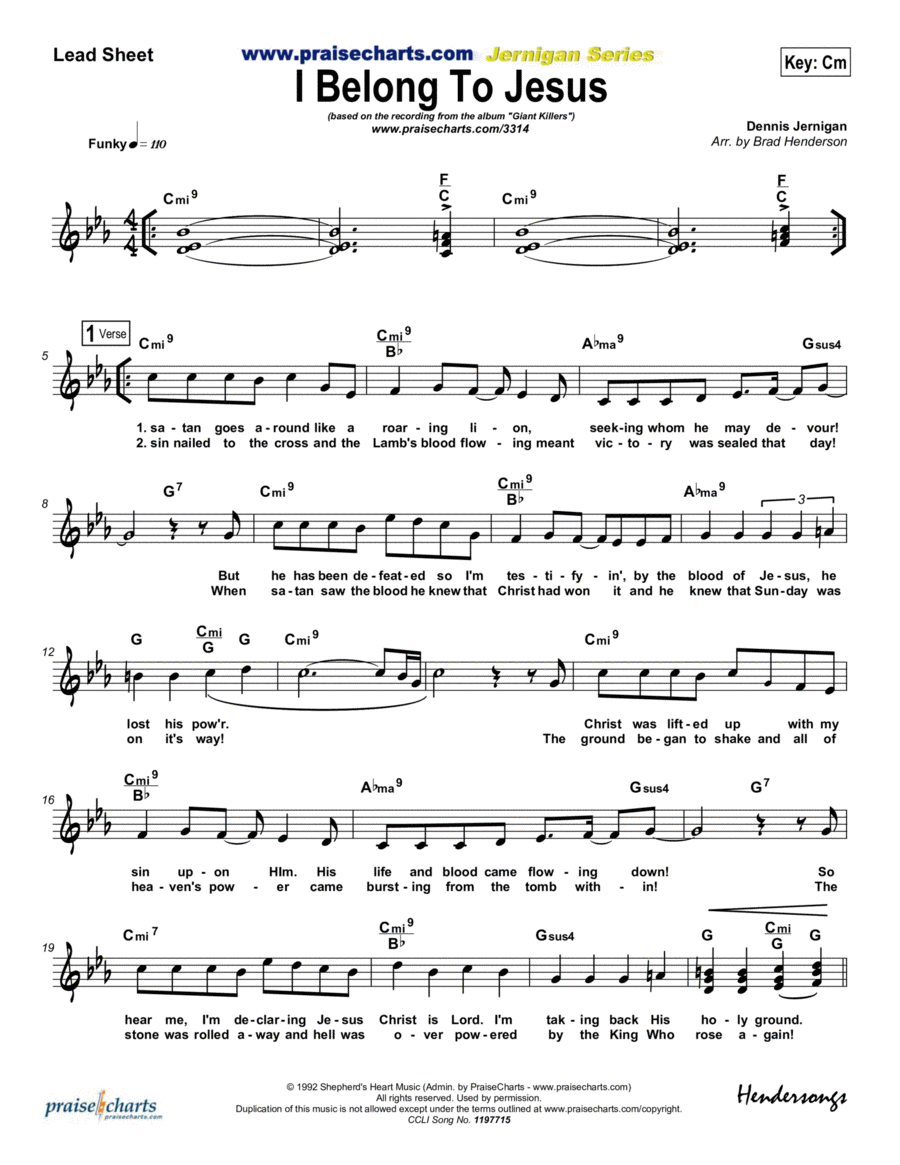 I Belong to Jesus I Belong to Jesus Piano scores gallery preview page 1