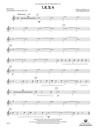1, 2, 3, 4: (wp) 1st B-flat Trombone T.C.