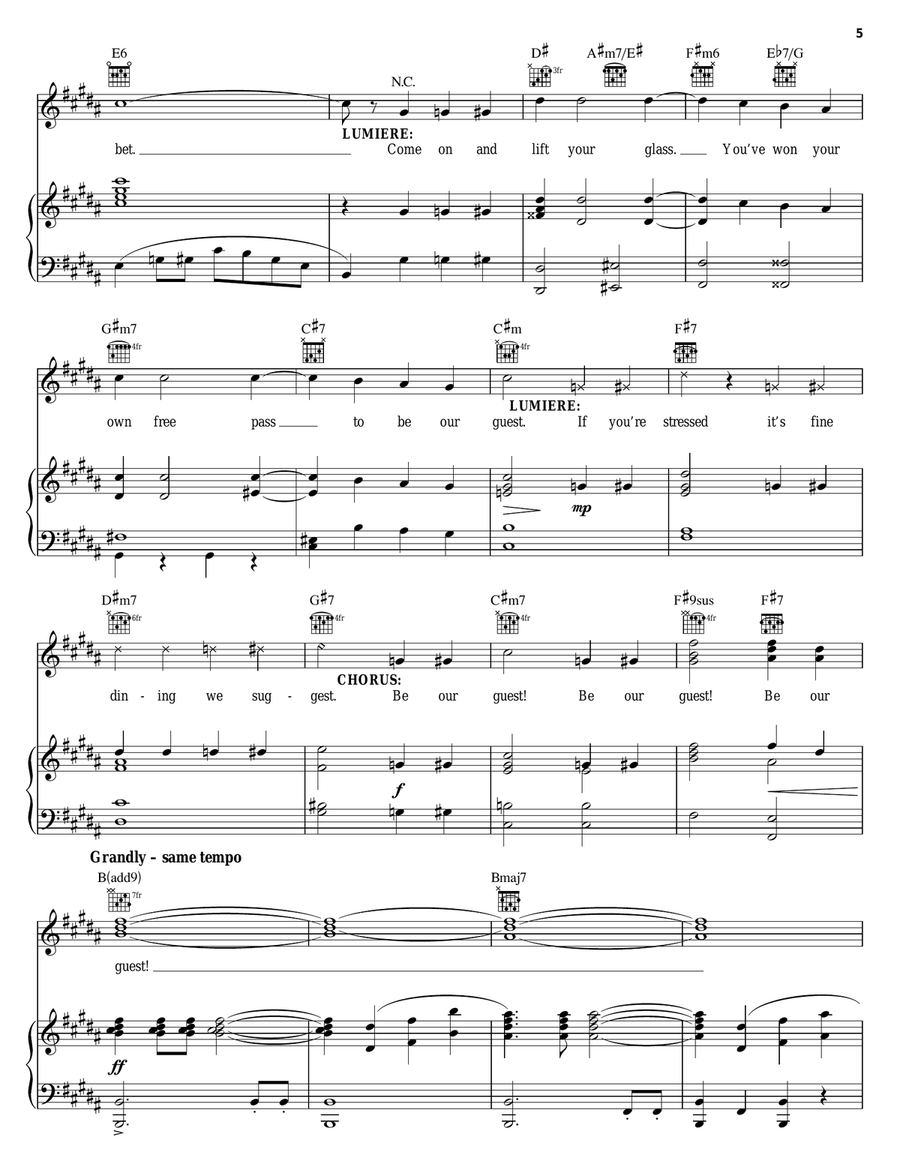Be Our Guest (from Beauty And The Beast) Guitar scores gallery preview page 5