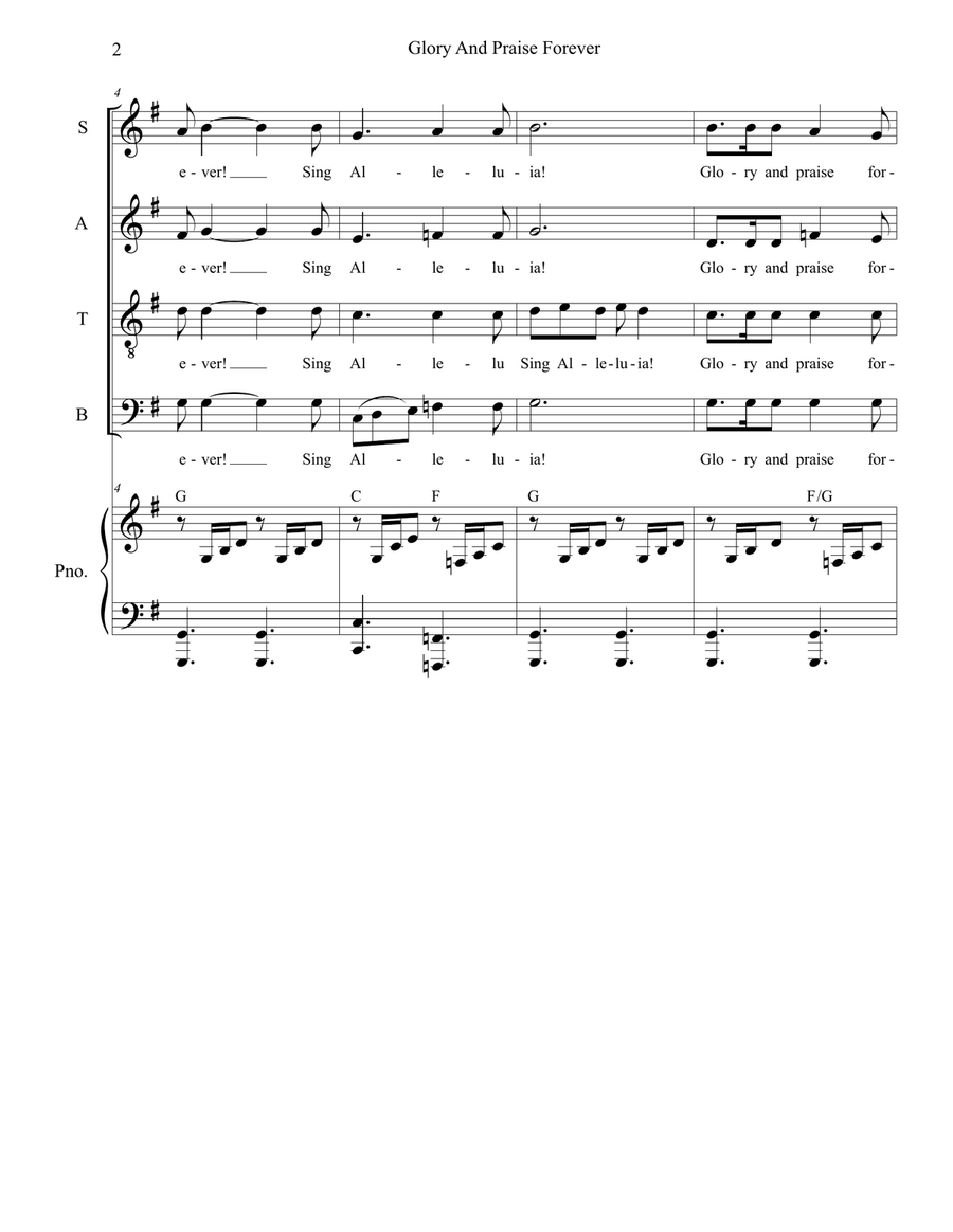 Glory and Praise Forever Glory and Praise Forever 4-Part scores gallery preview page 2