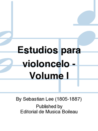 Book cover for Estudios para violoncelo - Volume I