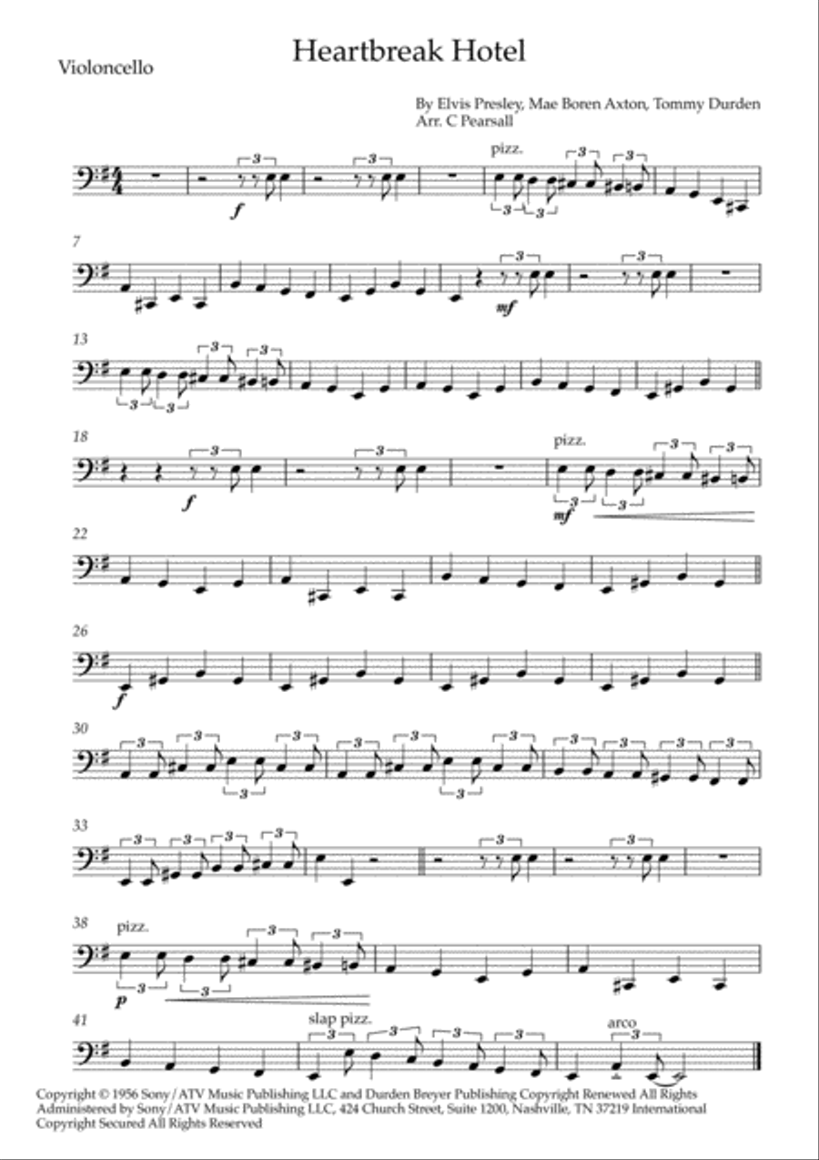 Heartbreak Hotel String Quartet scores gallery preview page 1