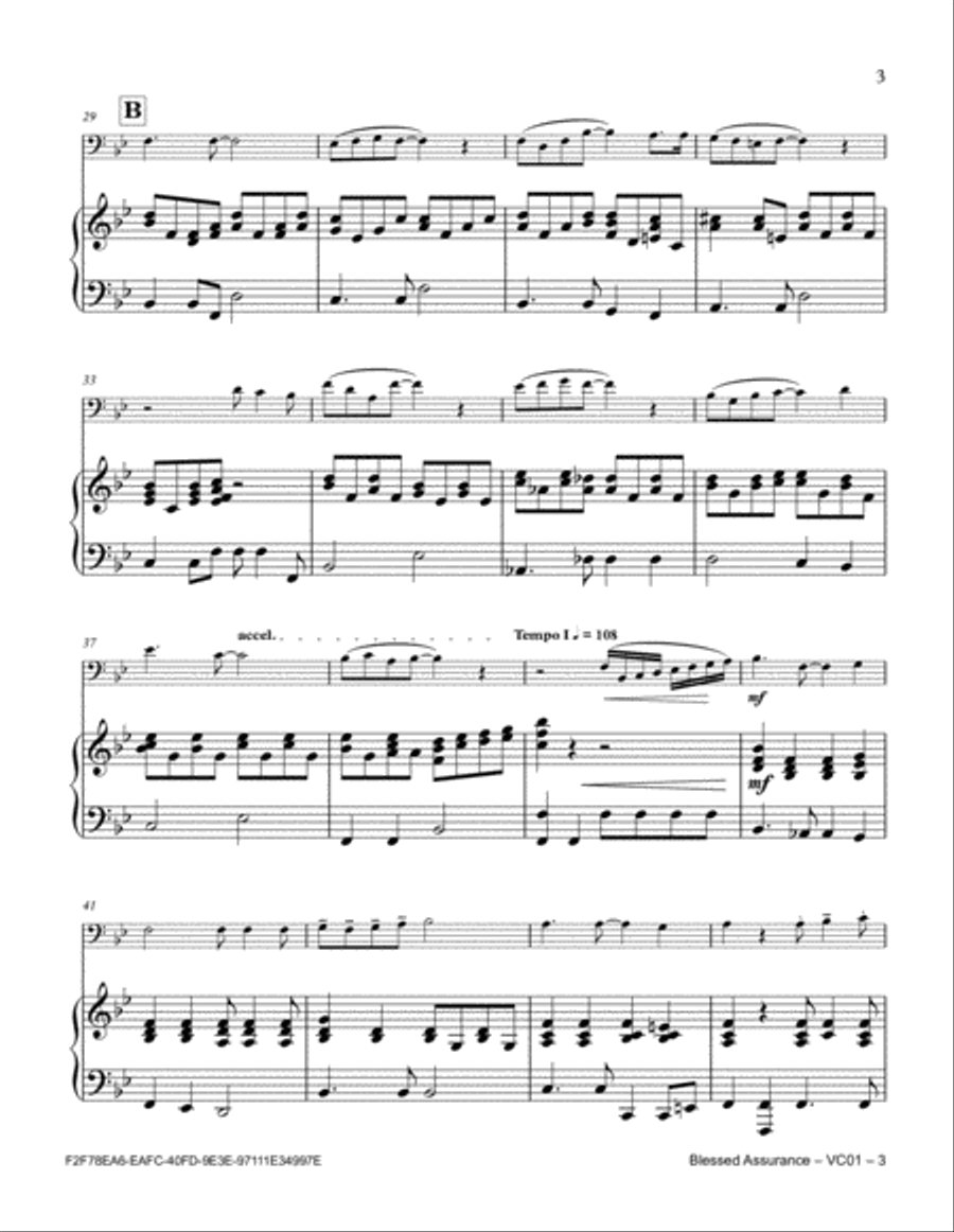 Blessed Assurance Piano scores gallery preview page 3