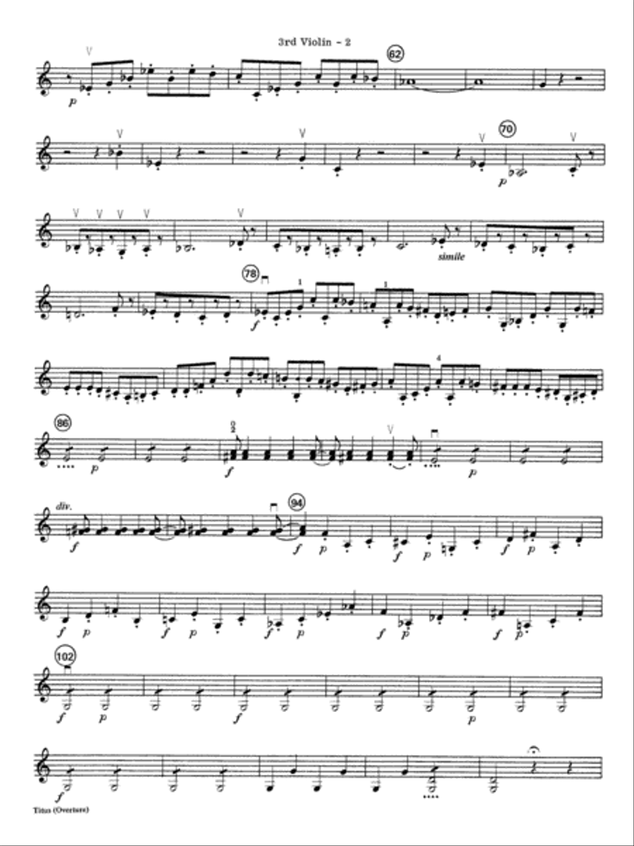 Titus Overture: 3rd Violin (Viola [TC]) Full Orchestra scores gallery preview page 2