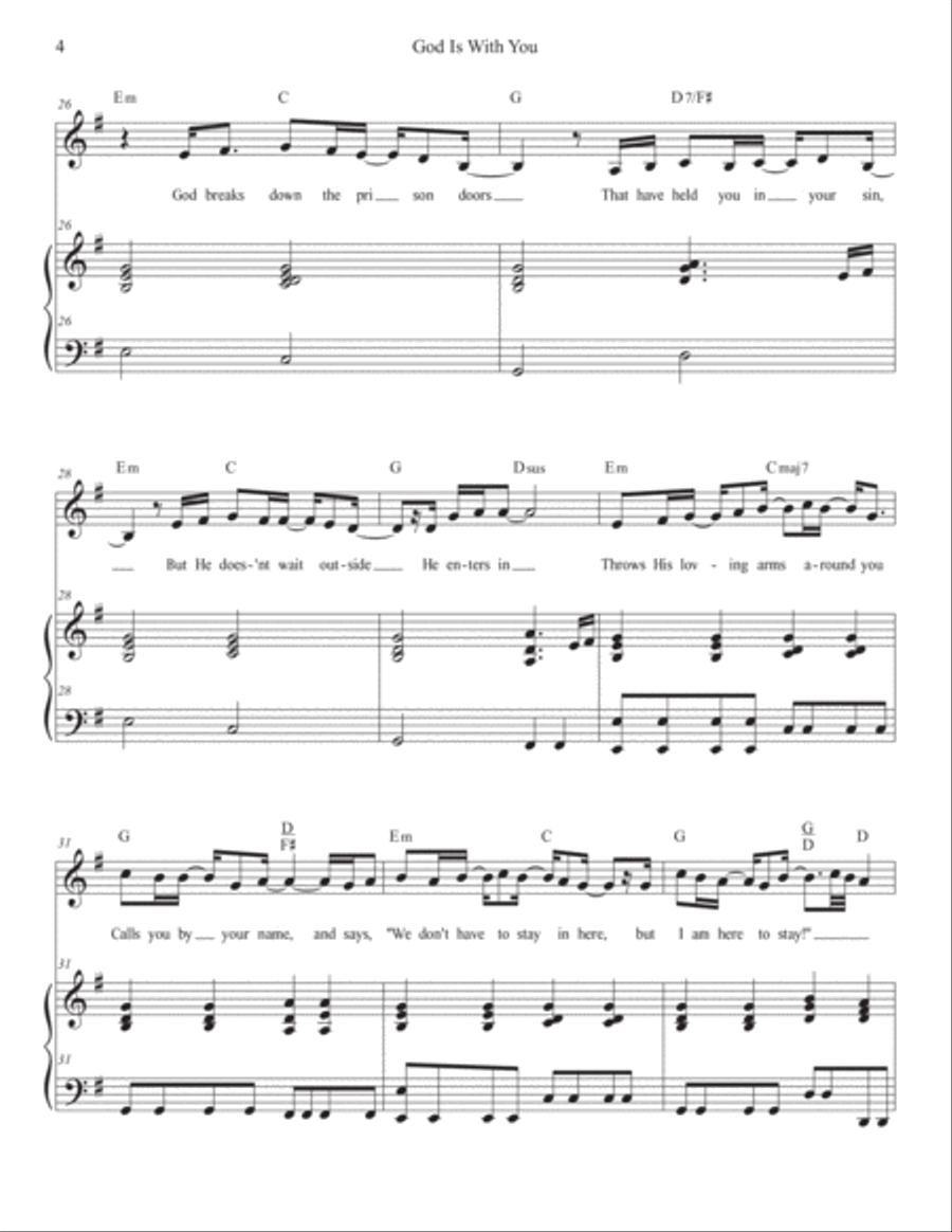 God Is With You God Is With You Piano, Vocal, Guitar scores gallery preview page 4