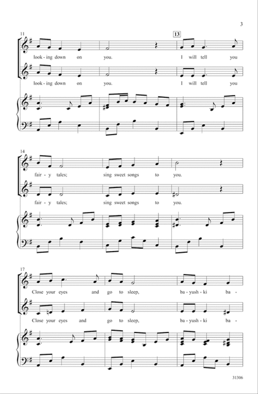 Bayushki Bayu (A Russian Lullaby) Choir scores gallery preview page 2