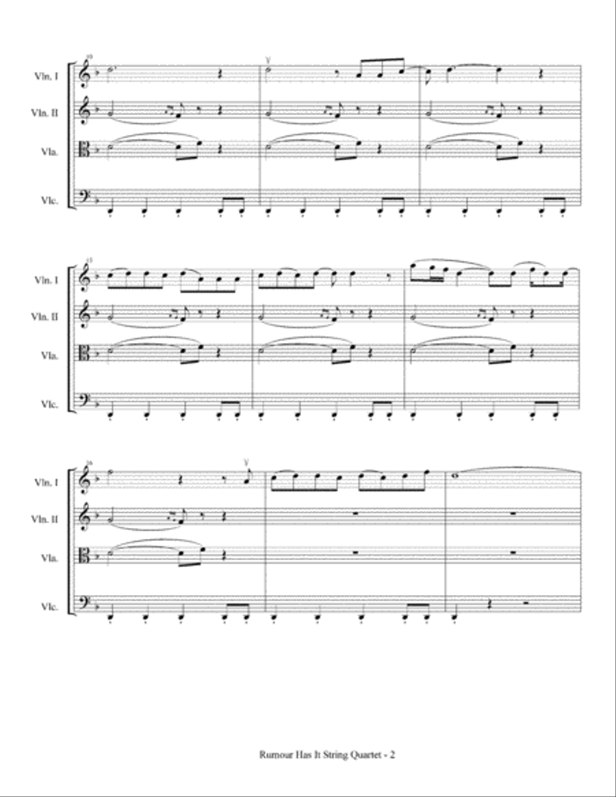 Rumour Has It Rumour Has It String Quartet scores gallery preview page 3