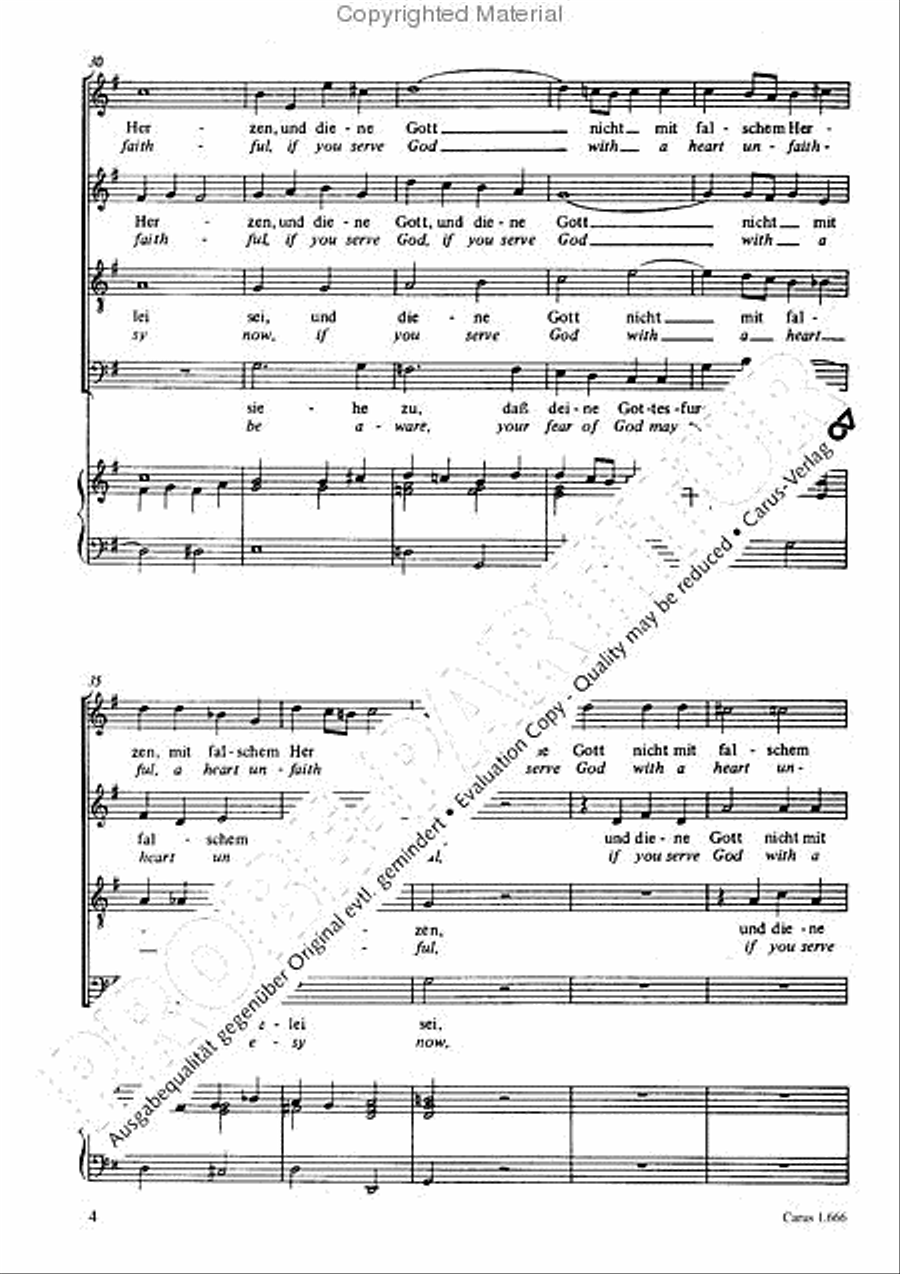 Be aware, your fear of God may turn to heresy (Siehe zu, dass deine Gottesfurcht nicht Heuchelei sei) 4-Part scores gallery preview page 5