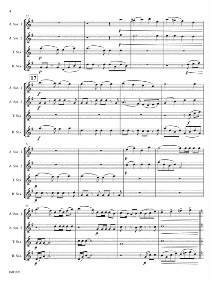 America the Beautiful Saxophone Quartet scores gallery preview page 4