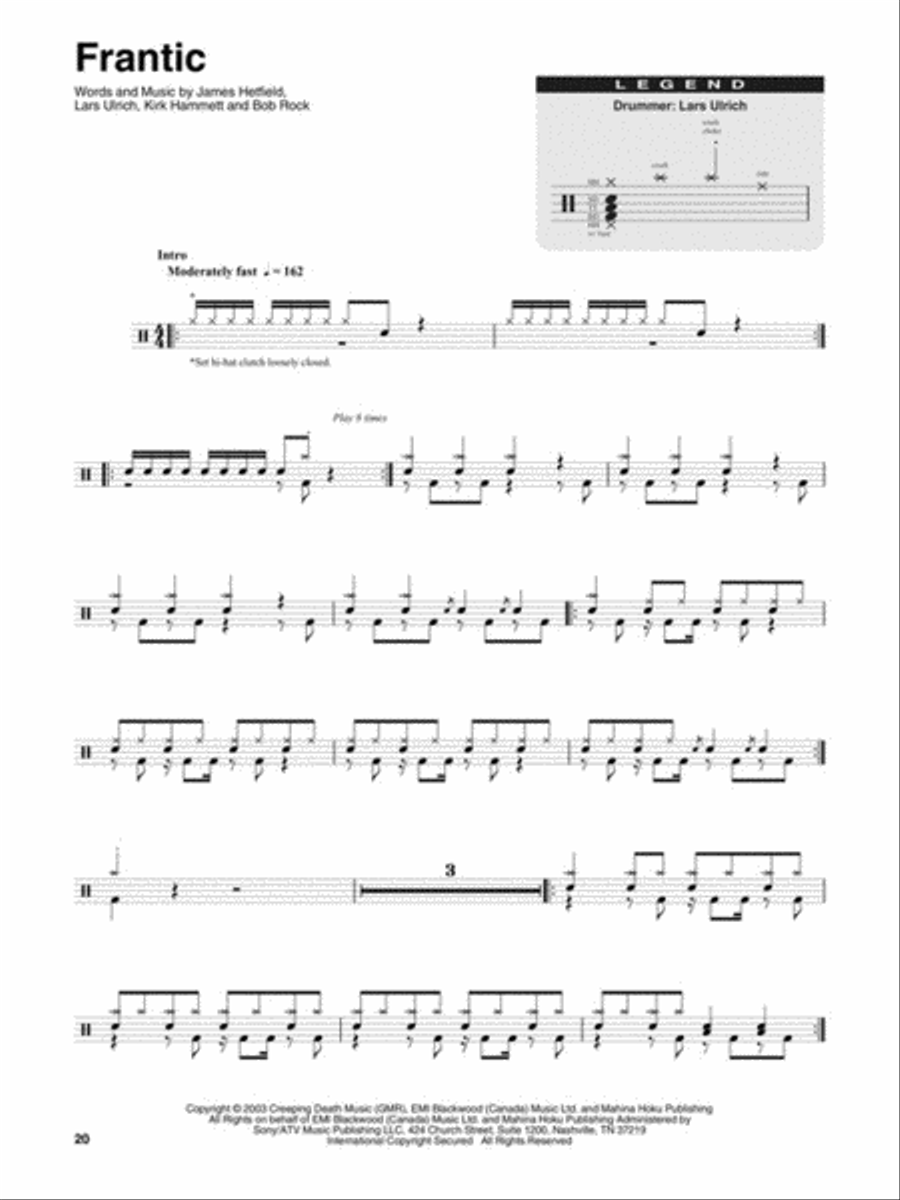 Metallica: 1991-2016 Metallica: 1991-2016 Percussion scores gallery preview page 5