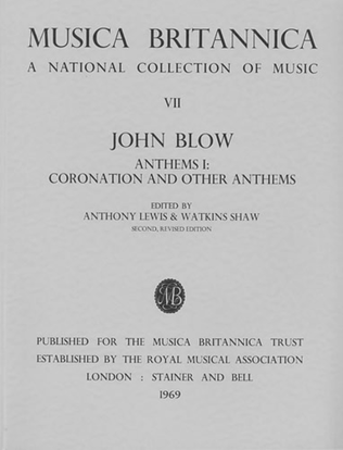 Book cover for Anthems I: Coronation & Verse Anthems