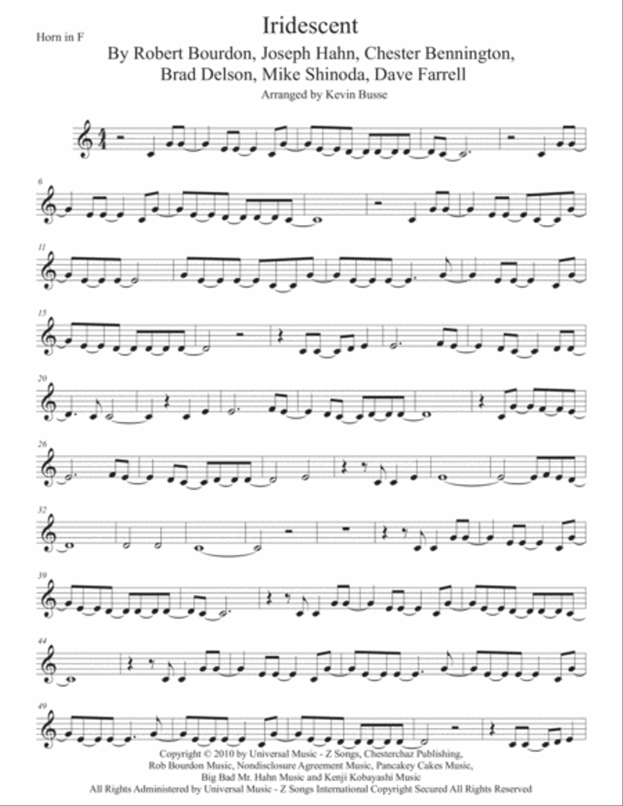 Iridescent Iridescent Horn Solo scores gallery preview page 1
