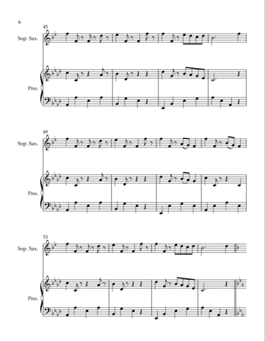 Au Revoir Au Revoir Soprano Saxophone scores gallery preview page 6