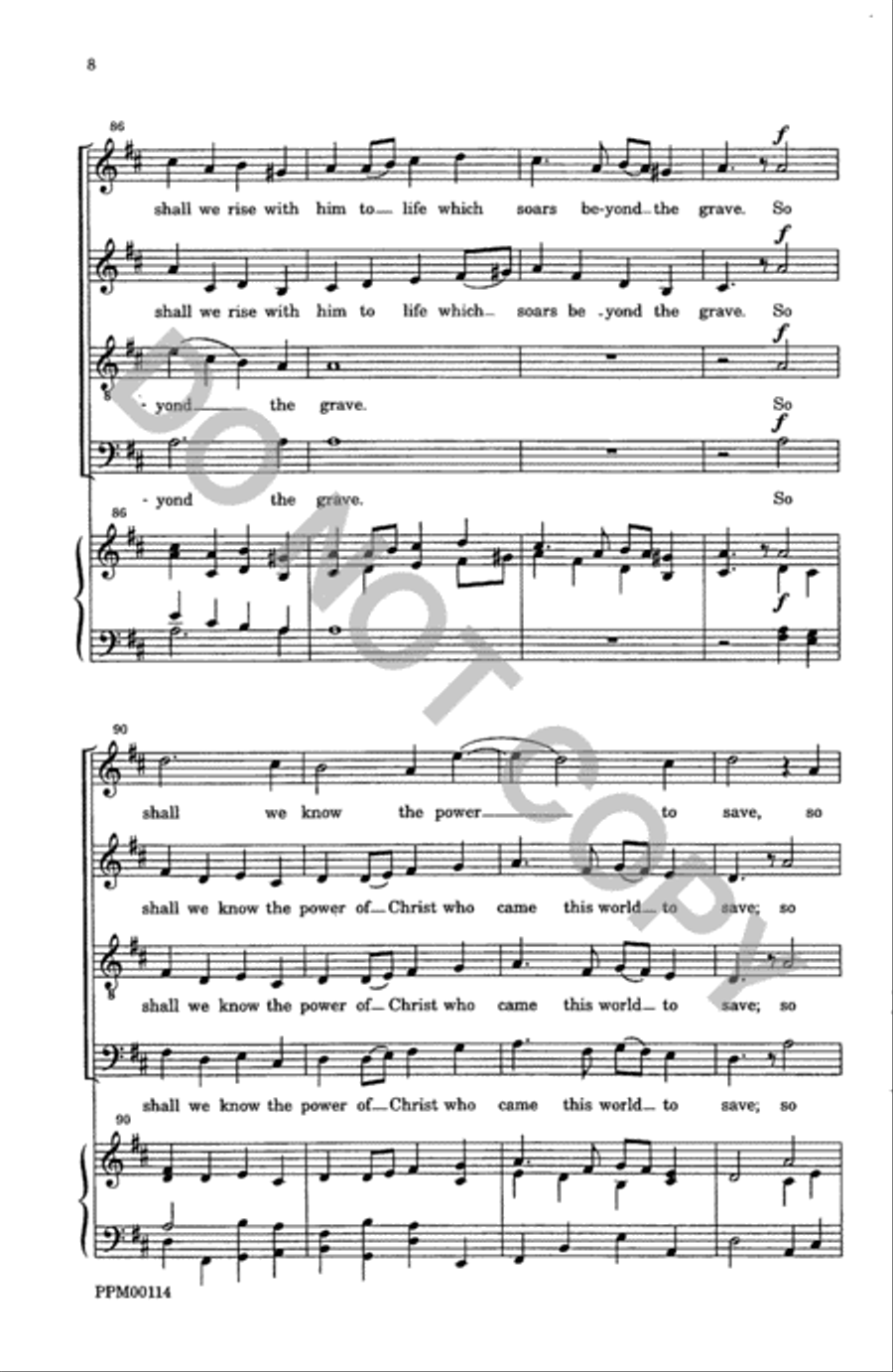 O Spirit of the Living God 4-Part scores gallery preview page 9