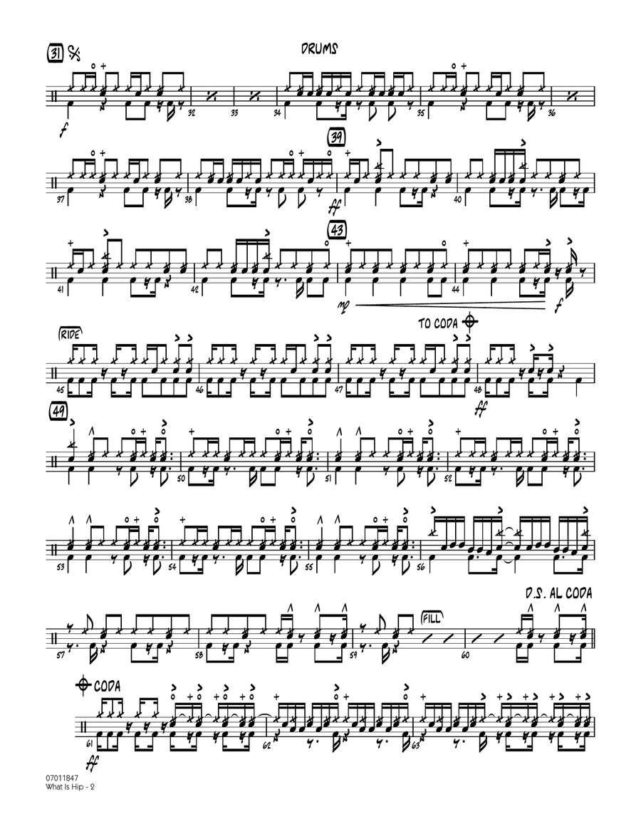 What Is Hip - Drums Jazz Ensemble scores gallery preview page 2