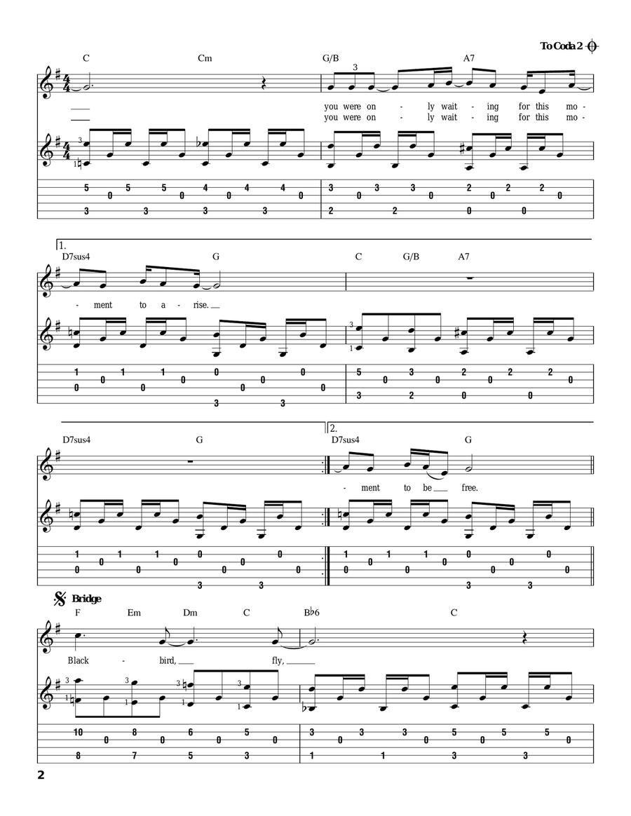 Blackbird Acoustic Guitar scores gallery preview page 2