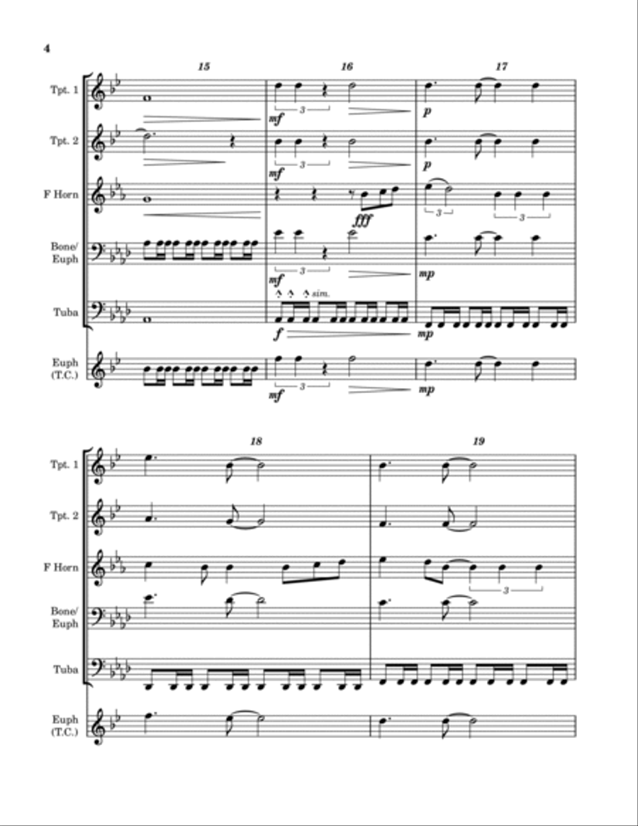 St. Elmo's Fire (man In Motion) Euphonium scores gallery preview page 4