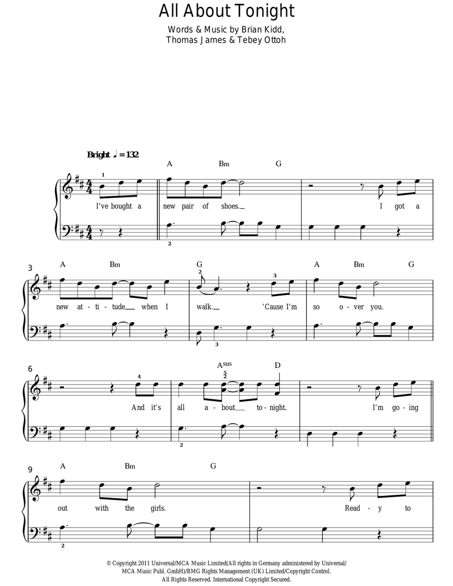 All About Tonight All About Tonight Voice scores gallery preview page 1