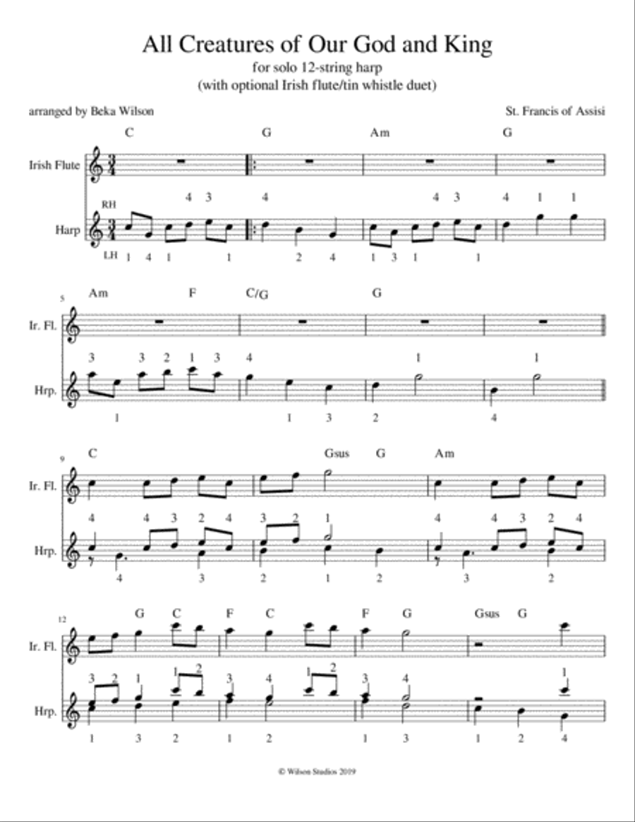 All Creatures of Our God and King Small Ensemble scores gallery preview page 1