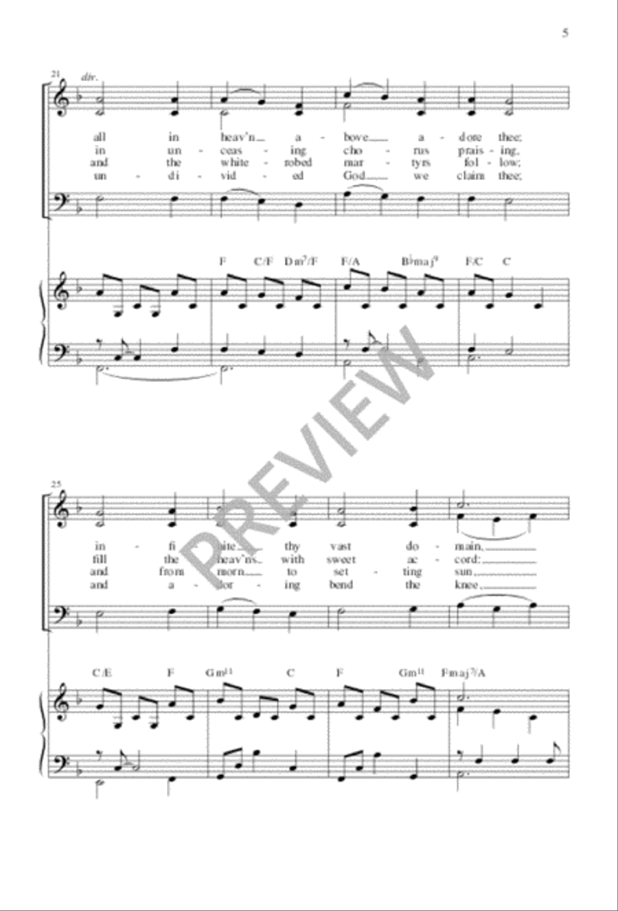 Holy God, We Praise Thy Name 3-Part scores gallery preview page 5