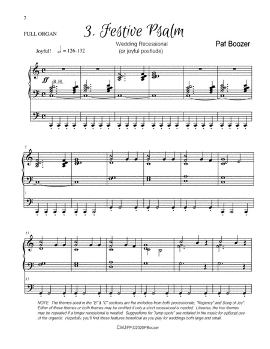 Come With Joy- An Organ Suite for Weddings--#3 Festive Psalm Organ Solo scores gallery preview page 2