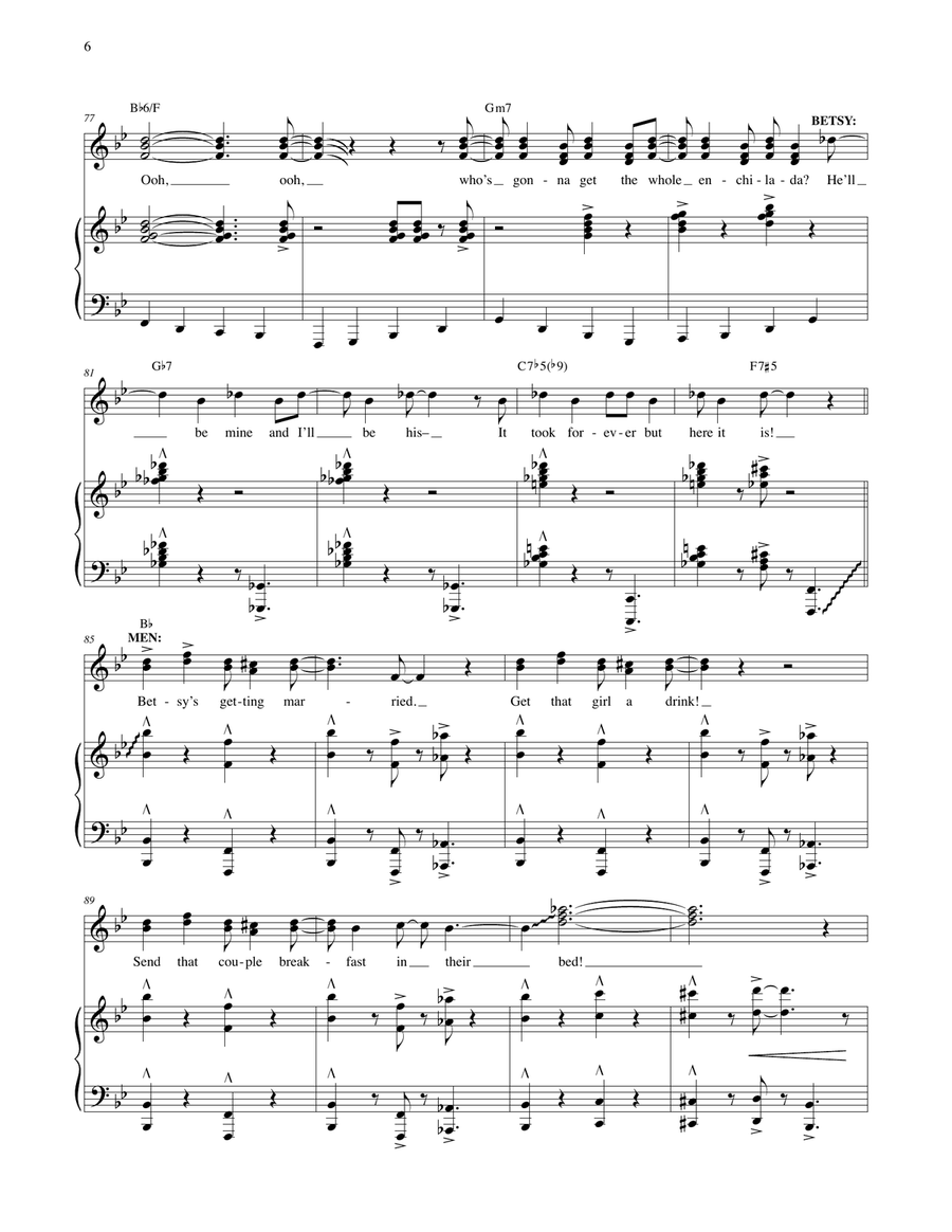 Betsy's Getting Married (Cast Album Version) (from Honeymoon in Vegas) Voice scores gallery preview page 6
