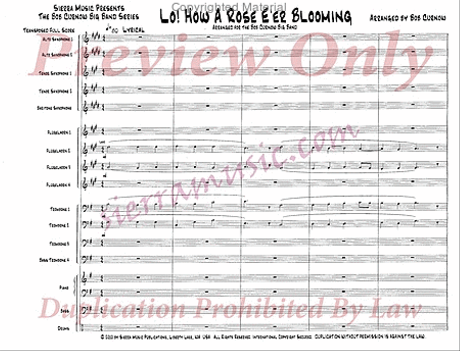 Lo, How A Rose E'er Blooming Jazz Ensemble scores gallery preview page 2