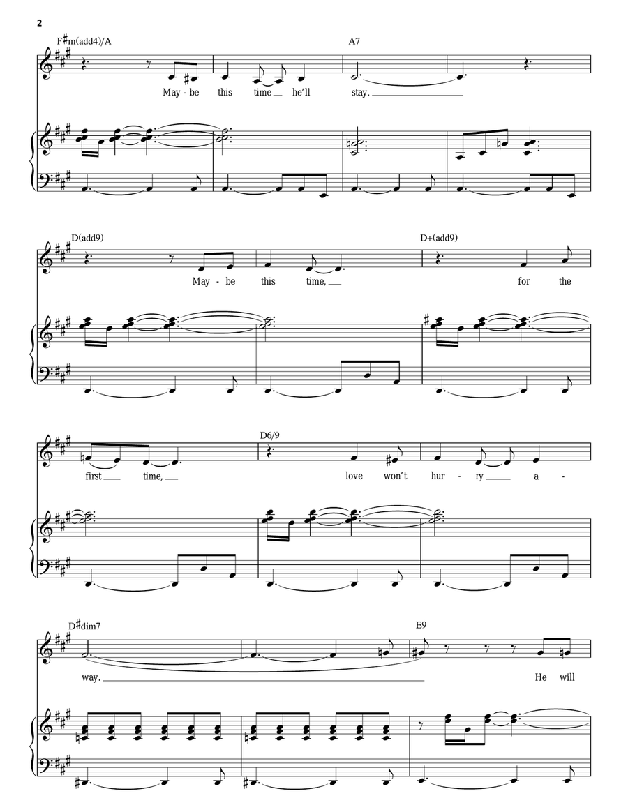Maybe This Time Piano, Vocal scores gallery preview page 2