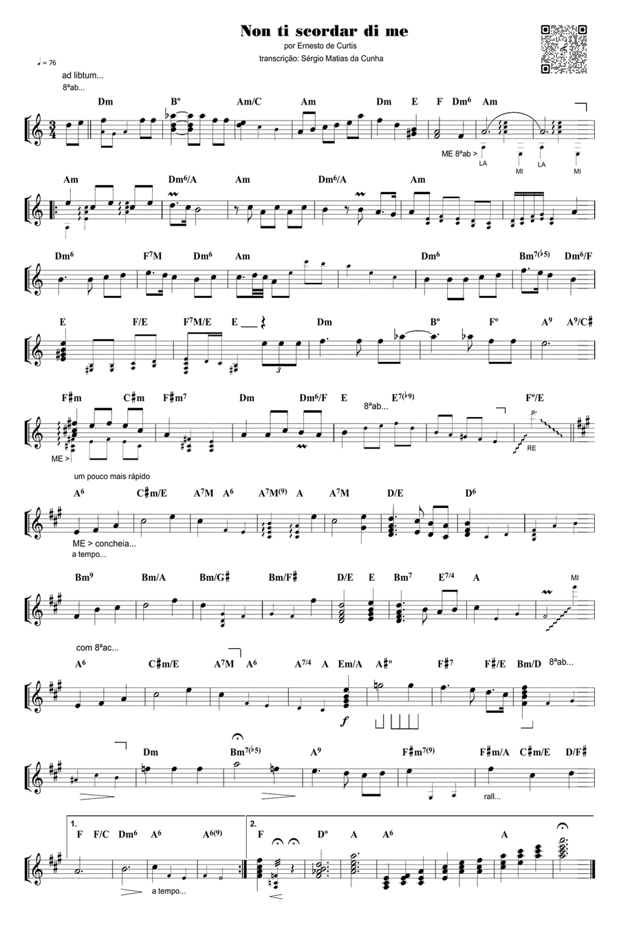 Non ti scordar di me Piano scores gallery preview page 1
