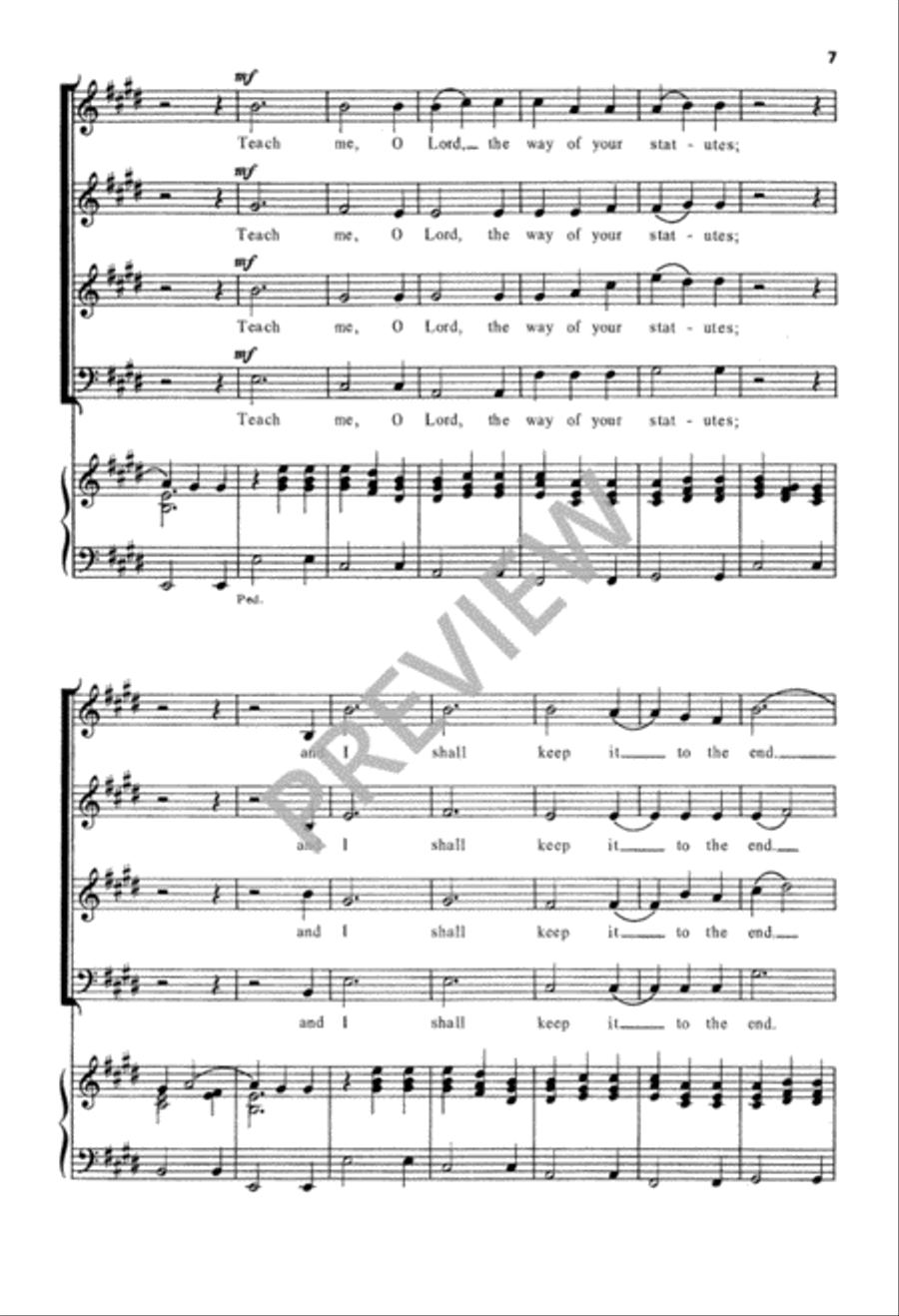 Teach Me, O Lord Teach Me, O Lord 4-Part scores gallery preview page 8