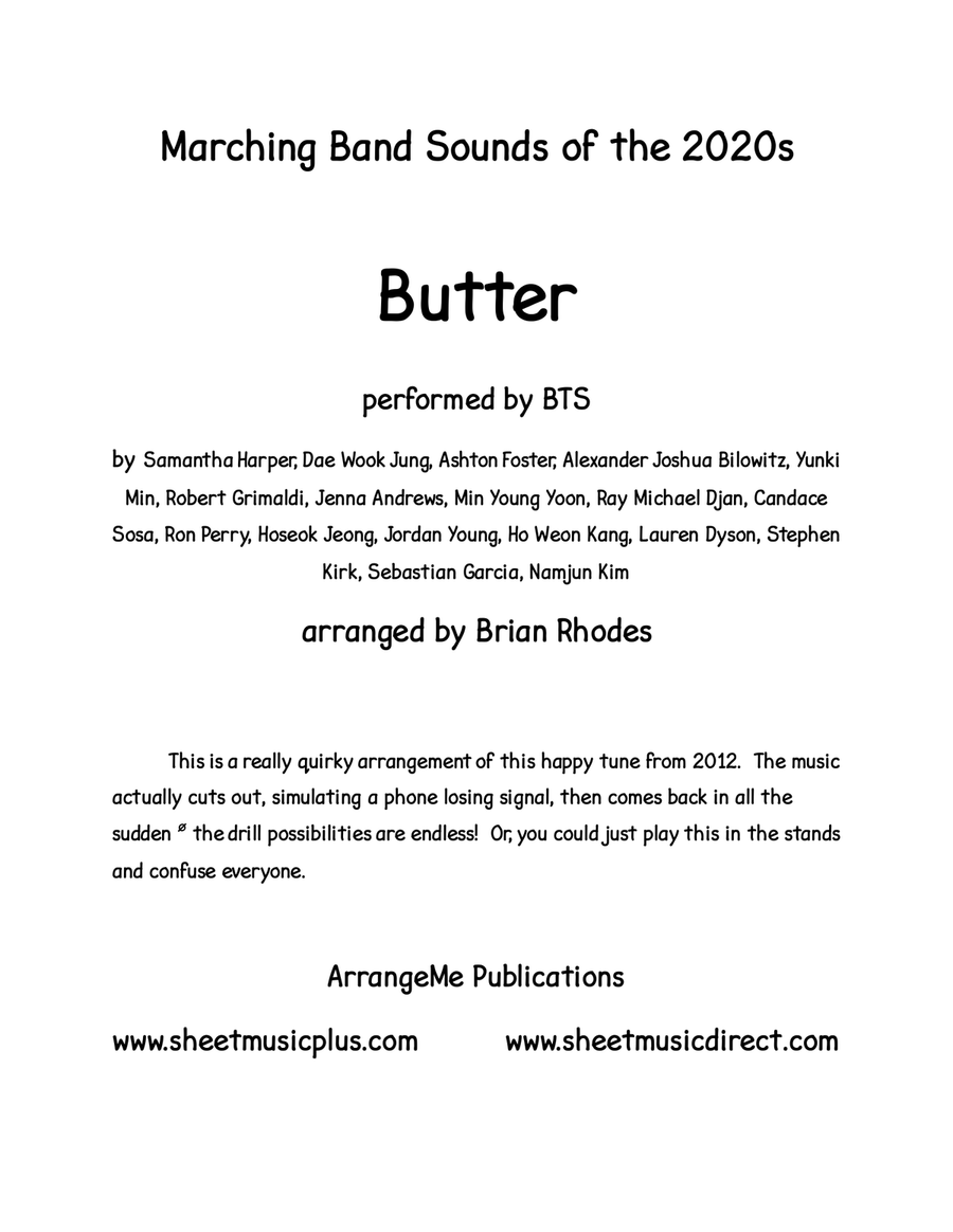 Butter Marching Band scores gallery preview page 1