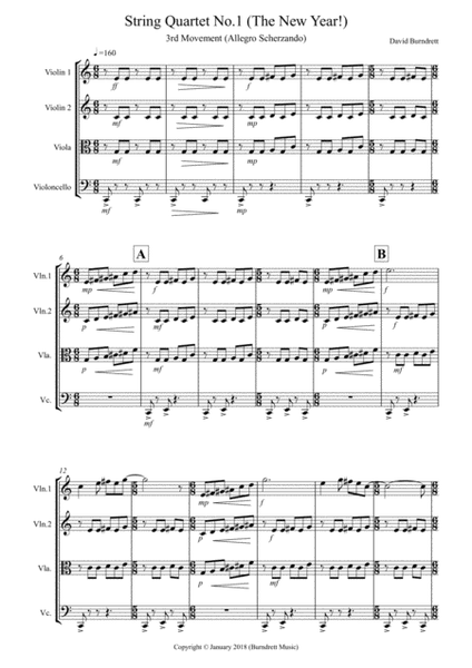 String Quartet No.1 (The New Year!) Movement 3 (Allegro Scherzando) image number null