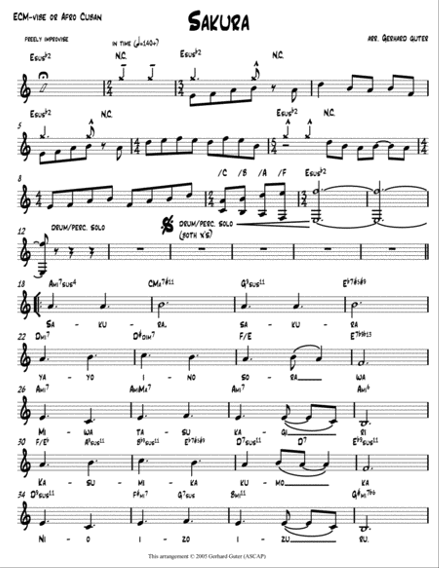 Sakura (Cherry Blossoms, Cherry Blossoms) Small Ensemble scores gallery preview page 1