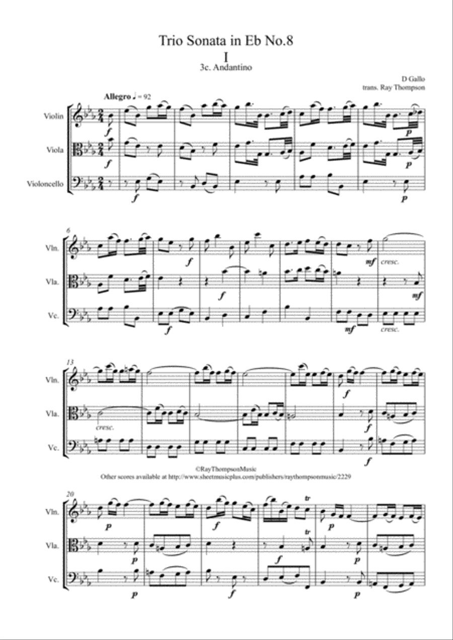 Gallo: Trio Sonata No.8 in Eb Mvt.I (
