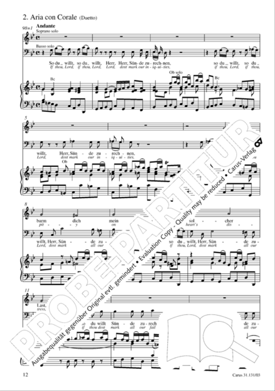 Form the deep, Lord, cried I, Lord, to Thee (Aus der Tiefe rufe ich, Herr, zu dir) 4-Part scores gallery preview page 13