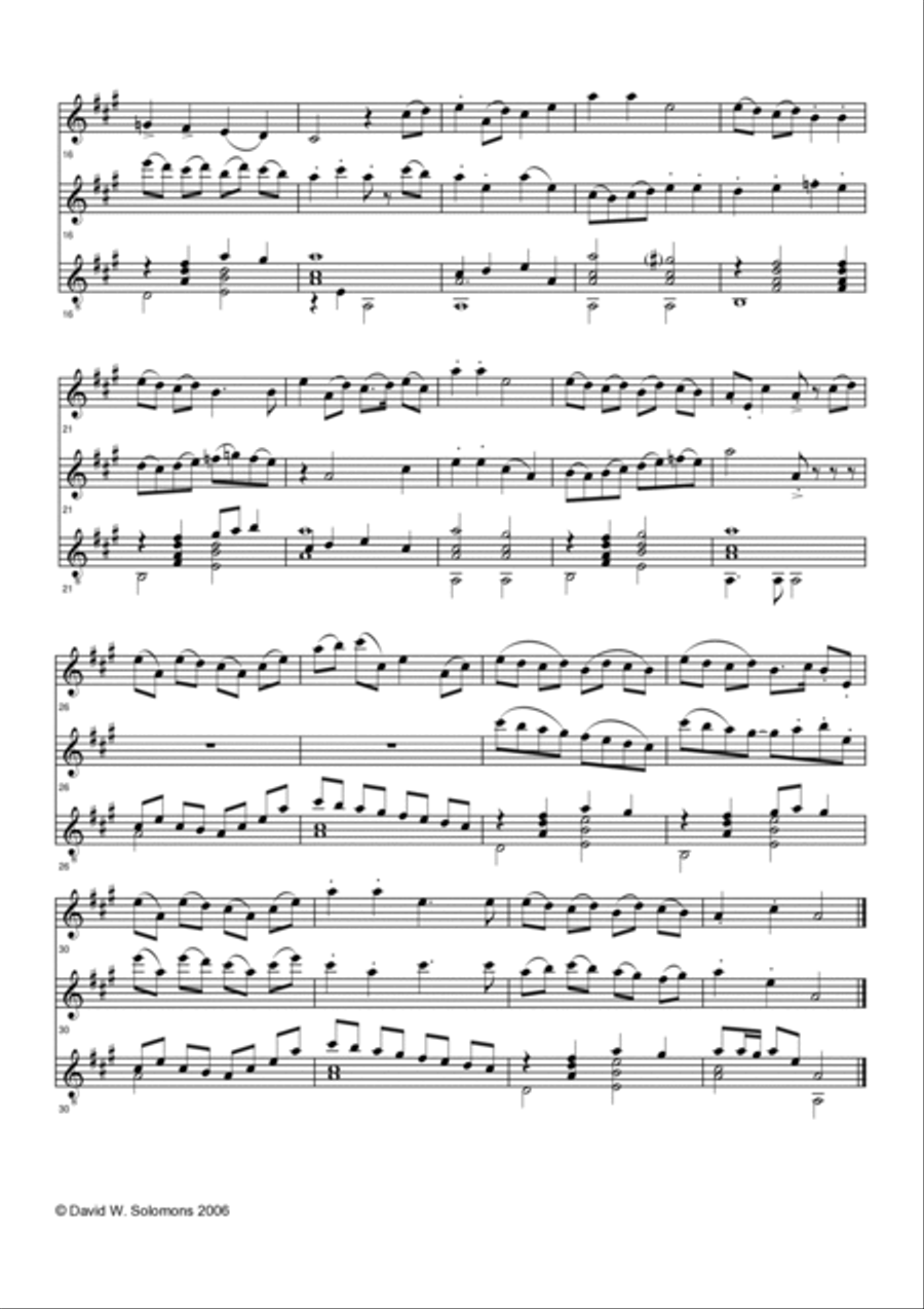 Variations on Davy Davy Knick Knack (Trio for Soprano Recorder, Violin & Guitar) Soprano Recorder scores gallery preview page 2