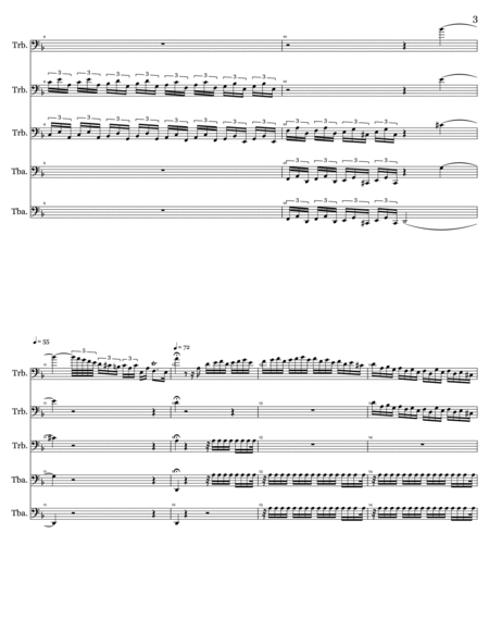 Toccata in D minor J. S. Bach, Arranged for Low Brass quintet, 3 Trombones and 2 Tubas. image number null