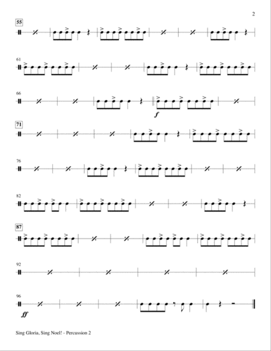 Sing Gloria, Sing Noel!-Raney-Conductor's Score, Flute, & Percussion-Digital Ver Unison Choir scores gallery preview page 18