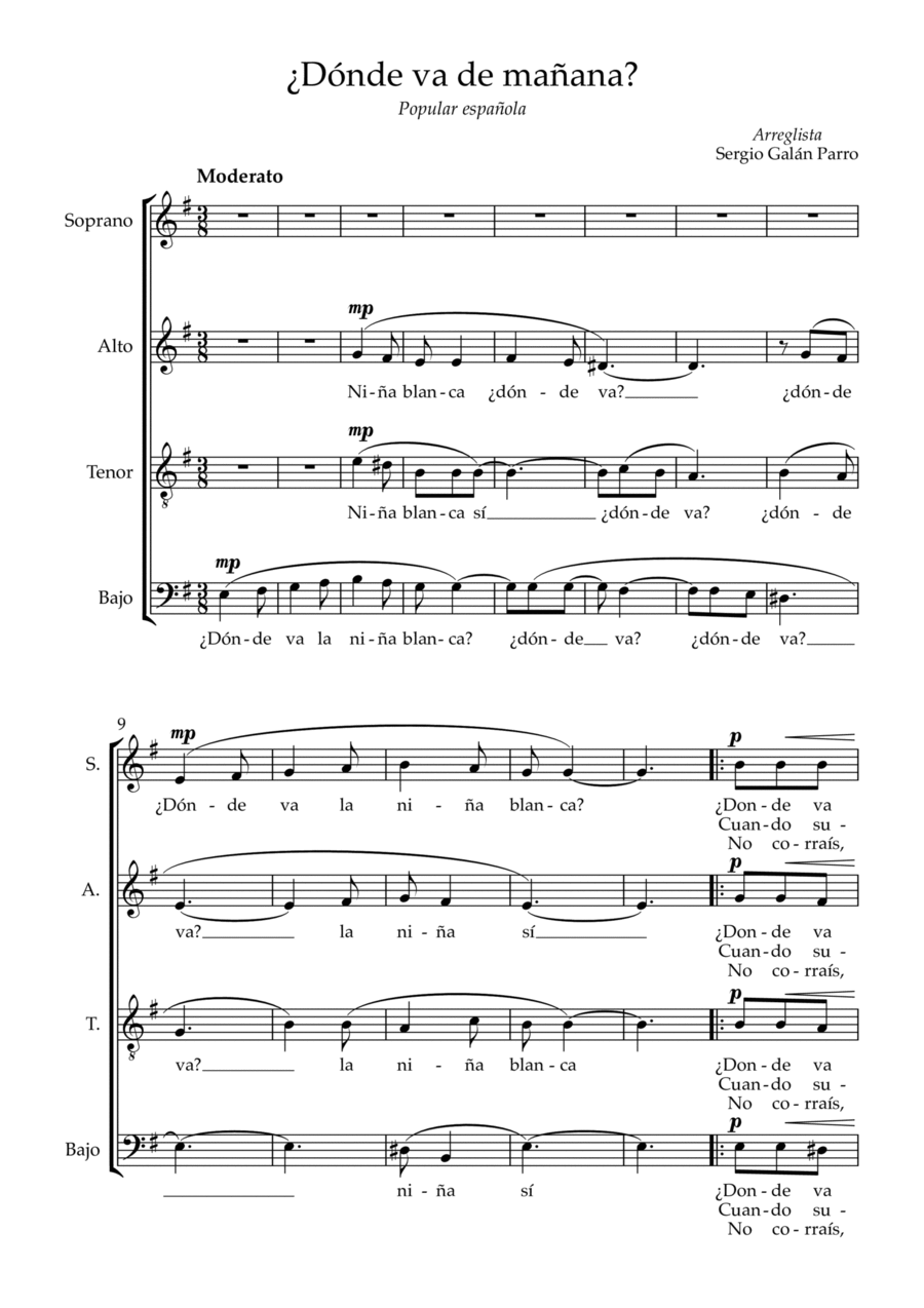 ¿Dónde va de mañana? 4-Part scores gallery preview page 1