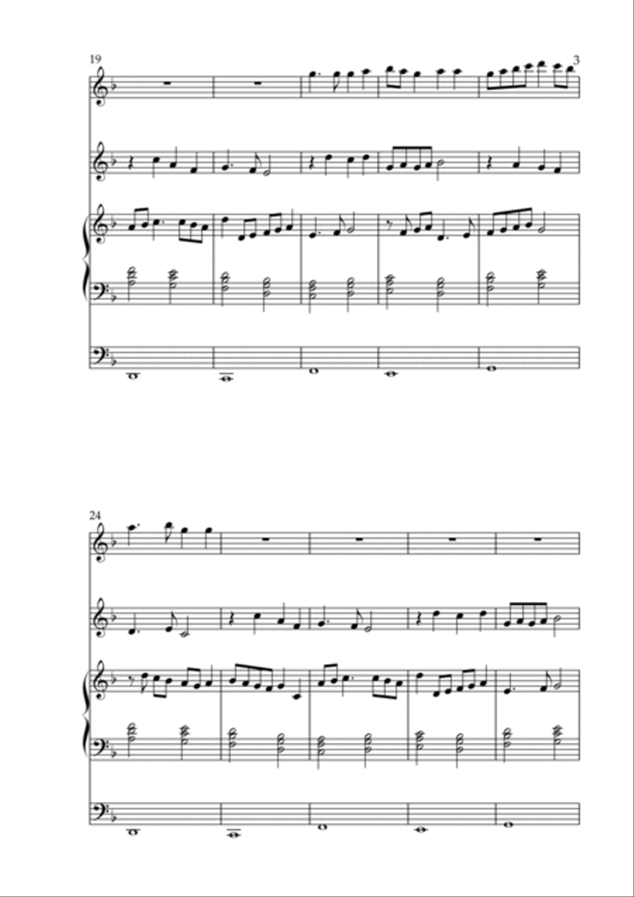 Meditation on Bachofen, Op. 219 (2 Treble Instruments and Organ) by Vidas Pinkevicius Piano scores gallery preview page 3