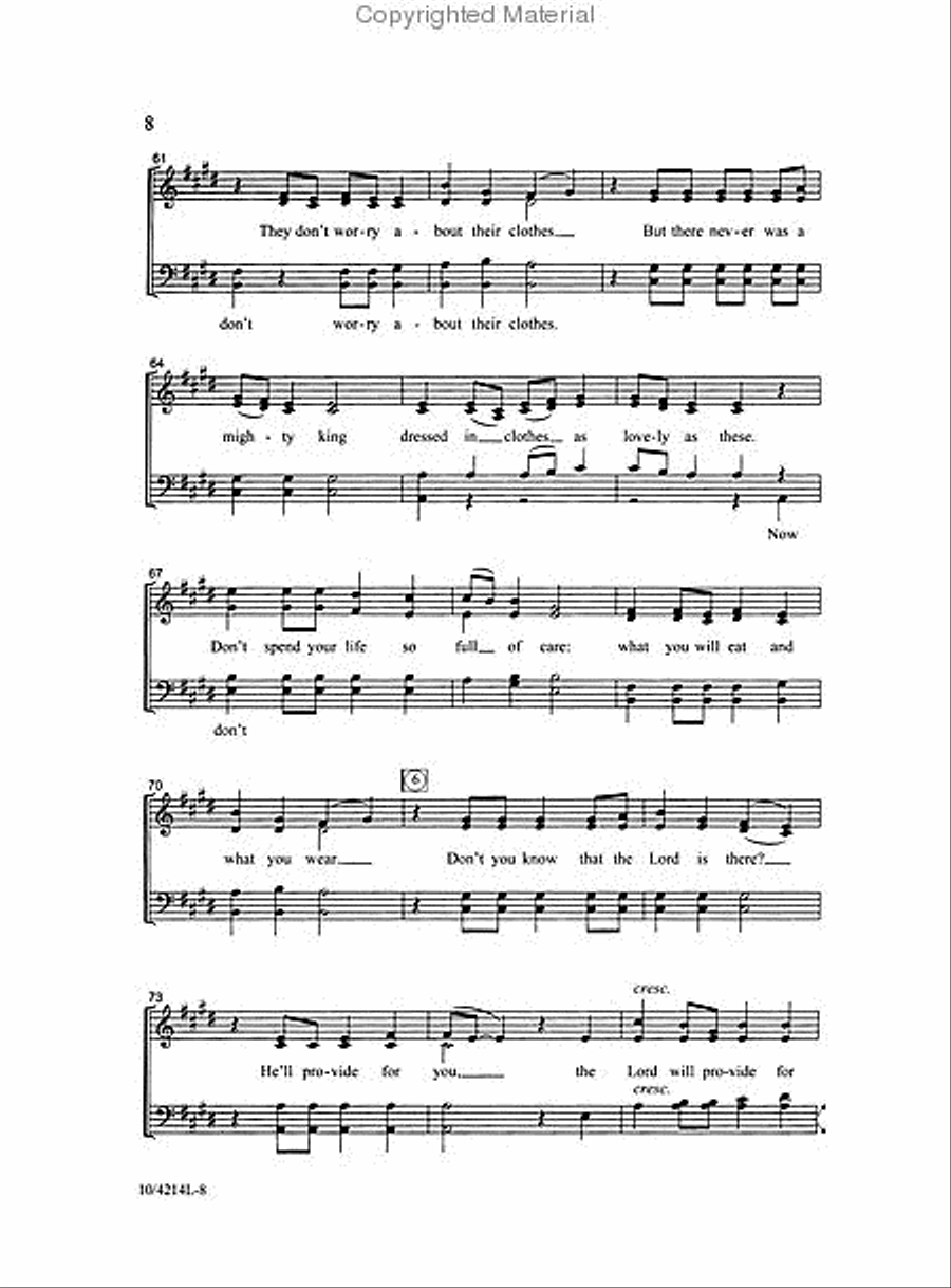 Don't Worry About Tomorrow 4-Part scores gallery preview page 3