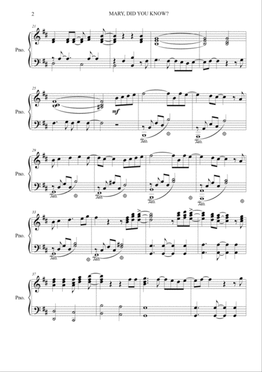 Mary, Did You Know? Mary, Did You Know? Piano Solo scores gallery preview page 4