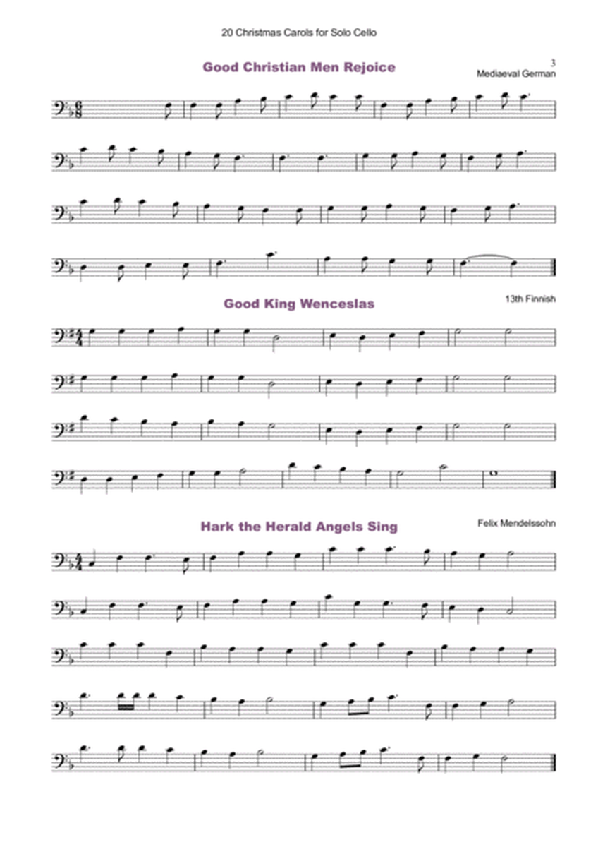 20 Favourite Christmas Carols for solo Cello and Piano image number null