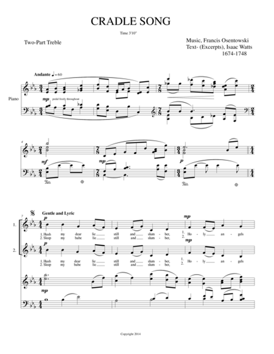 CRADLE SONG (Two-Part Treble Choir) image number null