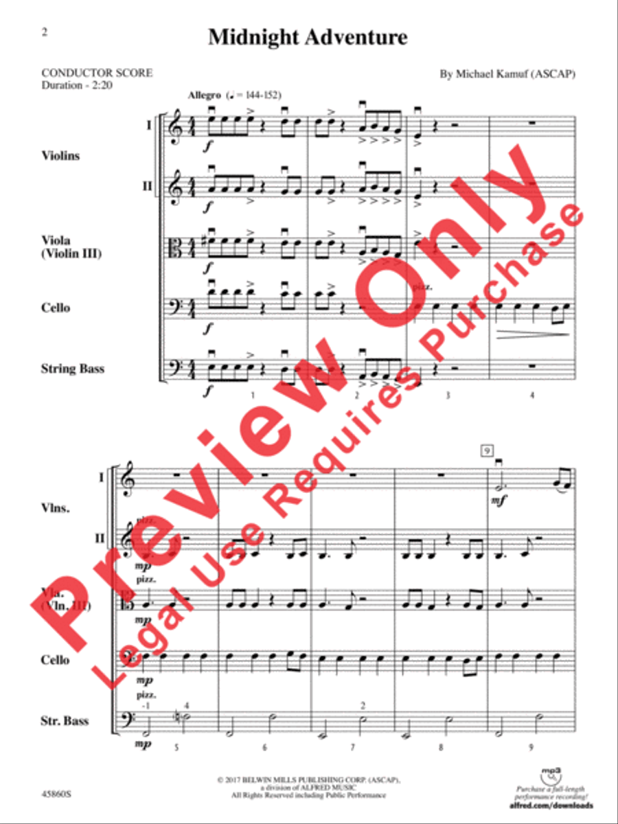 Midnight Adventure String Orchestra scores gallery preview page 2