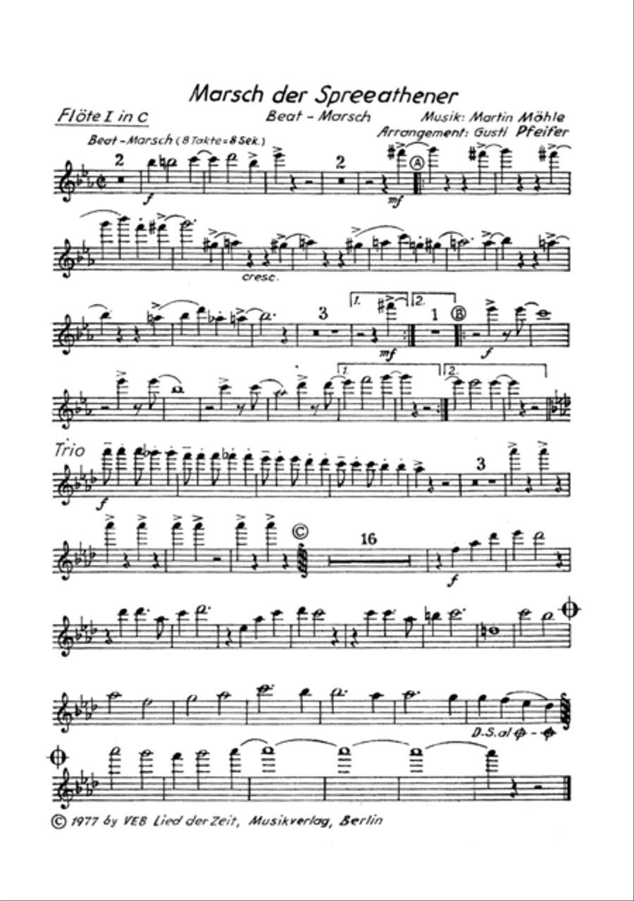 Marsch der Spreeathener Clarinet scores gallery preview page 5